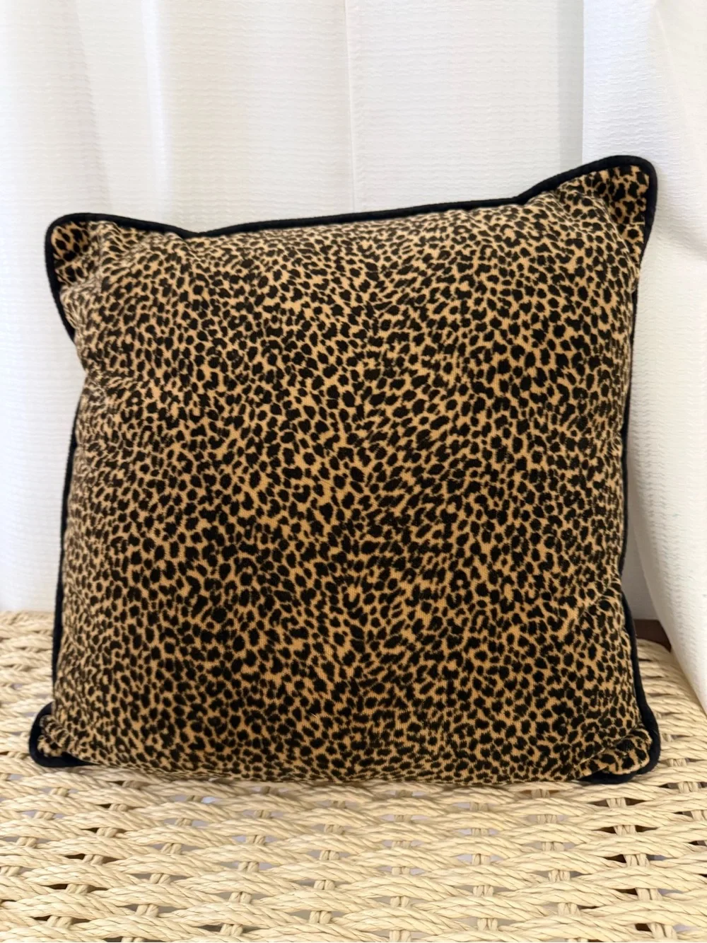 Leopard Print Decorative Throw Pillow - Black & Tan lot 2 luxury velvet pillows